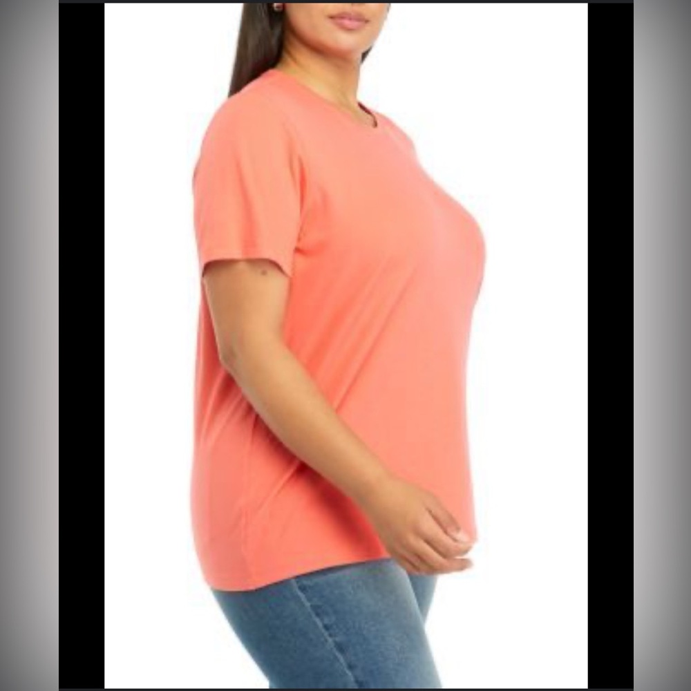 5 for $25! NWT Kim Rogers Coral Perfectly Soft 100% Cotton T Shirt Size XL